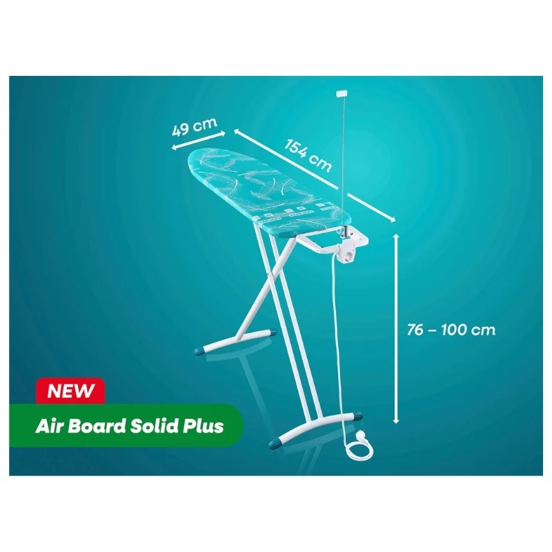 LEIFHEIT Air Board M Solid Plus Σιδερώστρα 120x38cm με κάλυμμα Thermo-Reflect