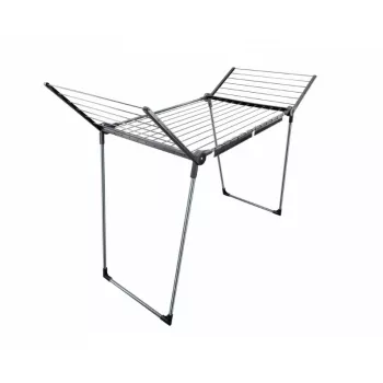 LEIFHEIT Pegasus 180 Solid Black απλώστρα φτερών, 18 m μήκος στεγνώματος, πτυσσόμενη, ανοξείδωτη, εσωτερικού/εξωτερικού χώρου