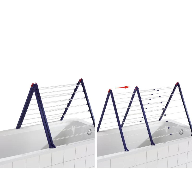 LEIFHEIT Pegasus Bath 190 επεκτεινόμενη απλώστρα μπανιέρας 19m Λευκό/Μπλε