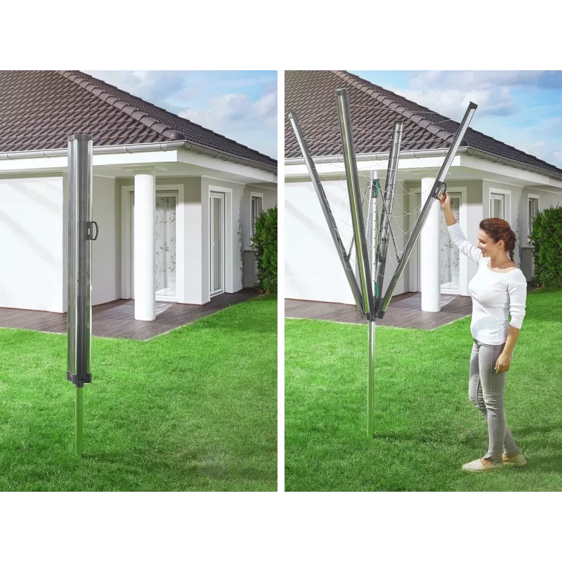 LEIFHEIT Linomatic 500 Plus Απλώστρα 50m Ασημί/Πράσινο
