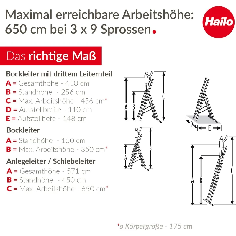 HAILO ProfiStep Combi σκάλα αλουμινίου 3x9 σκαλοπάτια