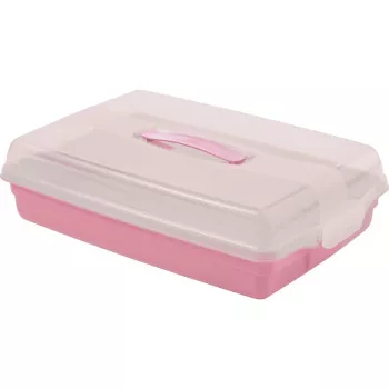 CURVER ορθογώνιο κουτί μεταφοράς κέικ 45x29,5x11,1 cm ροζ