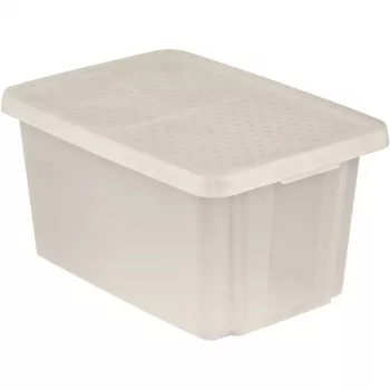 CURVER Essentials 45L διαφανές κουτί αποθήκευσης με καπάκι, 57 x 40 x 30 cm, στοιβαζόμενο, κατάλληλο για τρόφιμα