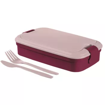 CURVER Lunch&Go ορθογώνιο δοχείο τροφίμων με μαχαιροπίρουνα 1,4L μωβ