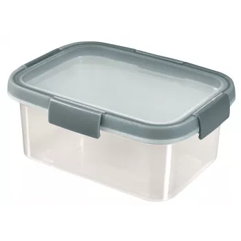 CURVER Smart Eco Fresh ορθογώνιο κουτί αποθήκευσης 1,2L, διαφανές με πράσινο καπάκι, 100% ανακυκλωμένο πλαστικό