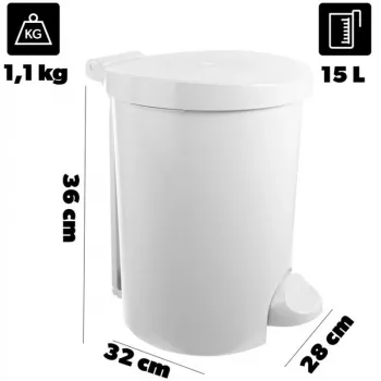 CURVER Deco ποδοκίνητος κάδος απορριμμάτων 15L λευκός με αφαιρούμενο εσωτερικό κάδο