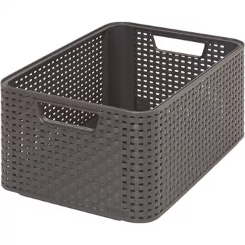 CURVER Style M κουτί αποθήκευσης 38,6x28,7x17 cm σκούρο γκρι όψη rattan 18L