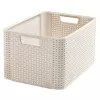 CURVER Box Style L 43,6 x 32,6 x 23 cm κρεμ – πτυσσόμενο κουτί αποθήκευσης από ύφασμα με καπάκι και λαβές, 32,7 L