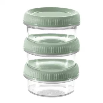 Curver Smart Eco To Go στρογγυλά ποτηράκια σάλτσας 3 τεμ. σετ, 0,08 L το καθένα, Soft Green