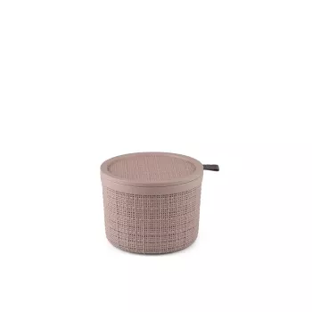 CURVER Jute στρογγυλό καλάθι αποθήκευσης με καπάκι 2L ροζ 17x13cm