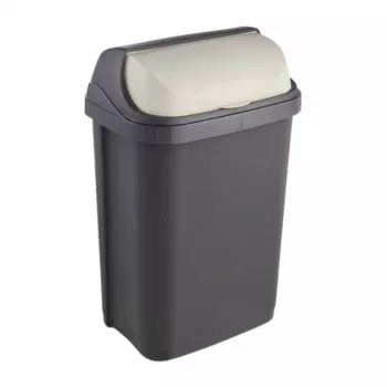 KEEEPER Rasmus 10L κάδος απορριμμάτων με περιστρεφόμενο καπάκι, γραφίτης