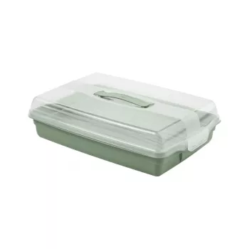 Curver ορθογώνιο κουτί μεταφοράς κέικ 45x29,5x11,1 cm πράσινο