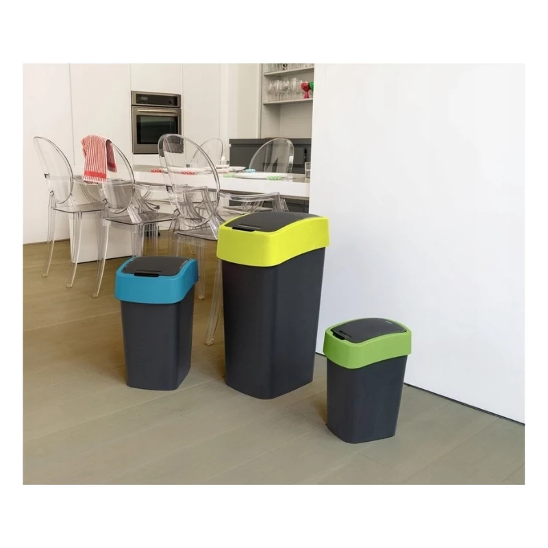 Curver Flip Bin 9L Μαύρο και Κίτρινο Κάδος απορριμμάτων