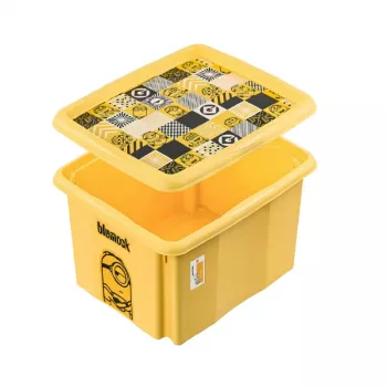 KEEEPER Κουτί αποθήκευσης με καπάκι 15L Karolina „Minions Mosaik“ 38x29,5x20,5 cm Κίτρινο