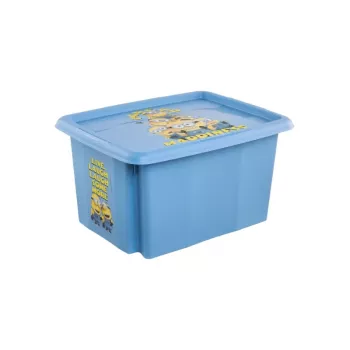 keeeper Κουτί με καπάκι 15L Karolina „Minions Happiness“ 38x29,5x20,5cm Γαλάζιο