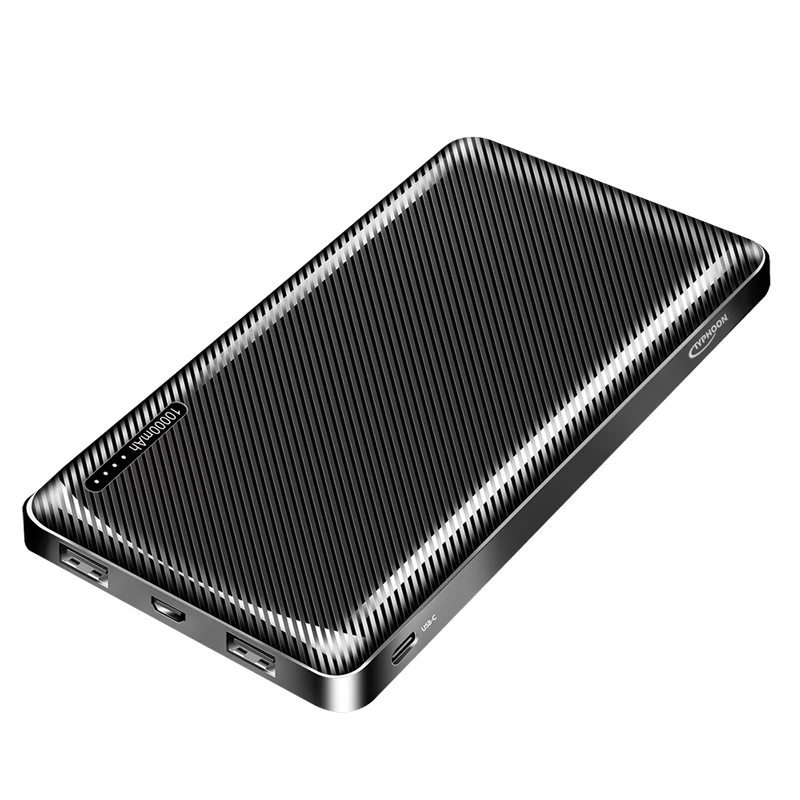 TYPHOON Φορητό powerbank 10000 mAh LiPo Μαύρο