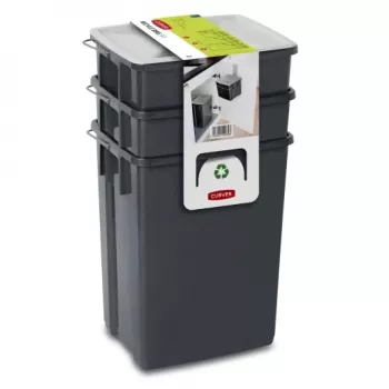 CURVER Biobox Σετ κάδων απορριμμάτων 2x10L + 6L Γκρι