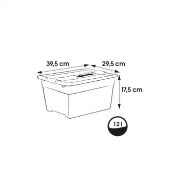 keeeper Crystalbox Cornelia κουτί αποθήκευσης με καπάκι, 12 L, Διαφανές, 39,5 x 29,5 x 17,5 cm