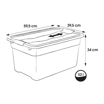 keeeper Crystalbox Cornelia κουτί με καπάκι 52L, 59,5 x 39,5 x 34 cm, Διαφανές