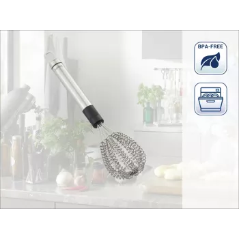 LEIFHEIT Speed Quirl S σύρμα αυγών, ανοξείδωτο, 27 cm, πλυντήριο πιάτων, Λευκό/Γκρι