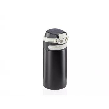 LEIFHEIT Thermo Mug Flip 350 ml μαύρο θερμομονωτικό ποτήρι ταξιδιού με καπάκι Flip-Top