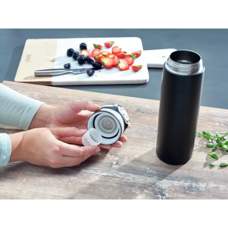 LEIFHEIT Thermo Flip 600ml μαύρο μονωμένο ποτήρι ταξιδιού
