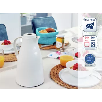 LEIFHEIT Thermos Harmonic λευκή κανάτα θερμομονωτική κενού, 1 L