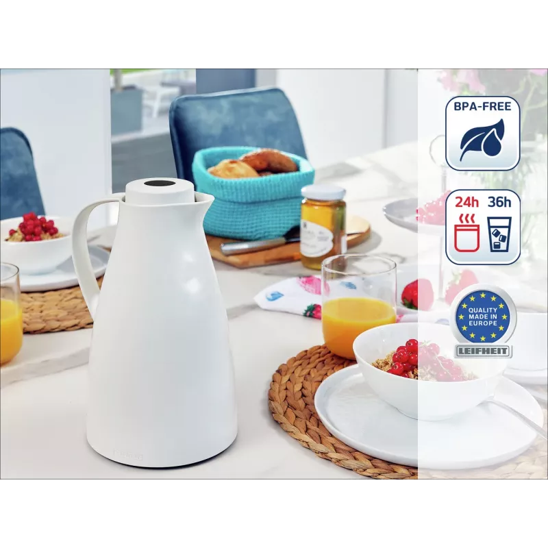 LEIFHEIT Thermos Harmonic λευκή κανάτα θερμομονωτική κενού, 1 L