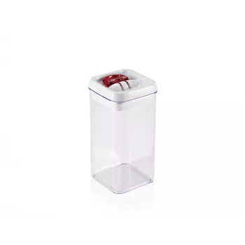 LEIFHEIT Fresh&Easy δοχείο αποθήκευσης τροφίμων 1,2 L, αεροστεγές, χωρίς BPA, διαφανές με λευκό/γκρι καπάκι