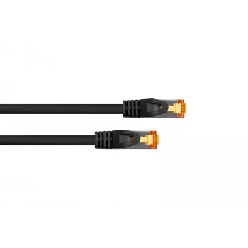 Kabelmeister Καλώδιο Patch RJ45 Cat.7 S/FTP, θήκη TPE, χωρίς αλογόνα, μαύρο, 0,15m