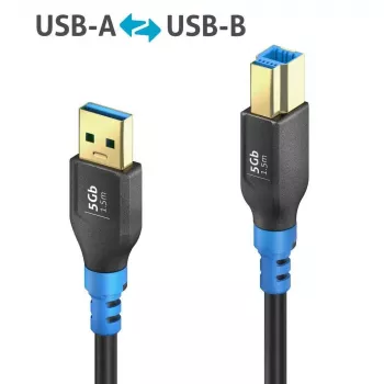 PureLink FlexInstall Καλώδιο USB-A σε USB-B USB 3.0 5Gbps 1,50m Μαύρο