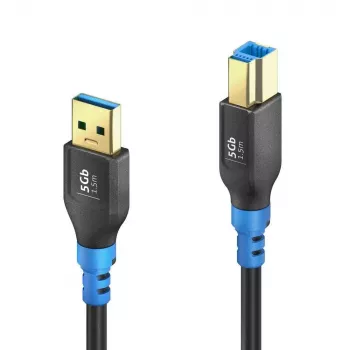 PureLink FlexInstall Καλώδιο USB-A σε USB-B USB 3.0 5Gbps 1,50m Μαύρο