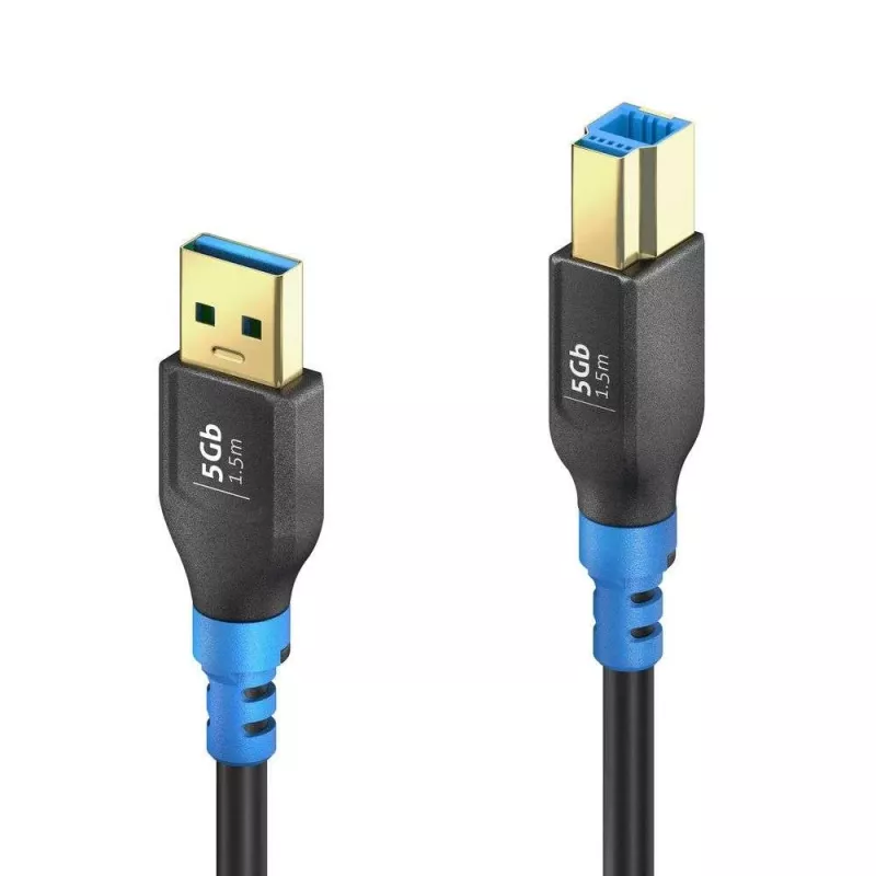 PureLink FlexInstall Καλώδιο USB-A σε USB-B USB 3.0 5Gbps 1,50m Μαύρο