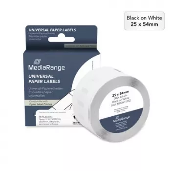 MediaRange χάρτινες ετικέτες για Dymo 11352/S0722520, 25x54mm, 500 ετικέτες, λευκό, θερμική εκτύπωση