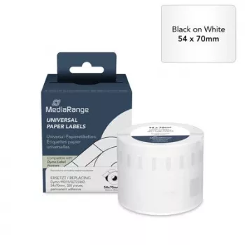 MediaRange χάρτινες ετικέτες για Dymo 99015/S0722440, 54x70mm, 320 ετικέτες, λευκό, θερμική εκτύπωση, μόνιμη κόλληση