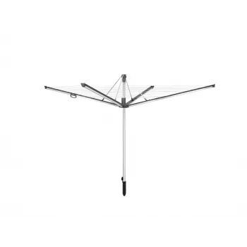 LEIFHEIT Linomatic 600 Plus περιστρεφόμενη απλώστρα, 60 m σχοινί απλώματος, πλαίσιο αλουμινίου, αυτόματο μάζεμα σχοινιού, ασημί/γκρι
