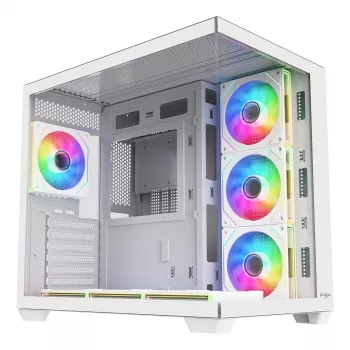 FSP Fortron M341-WA κουτί PC Mid-Tower με tempered glass και 4 ανεμιστήρες ARGB