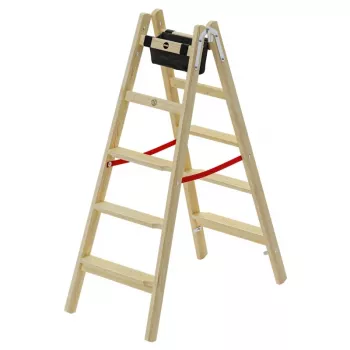 HAILO H77 ComfortLine αμφίπλευρη ξύλινη σκάλα 2x5 σκαλοπάτια
