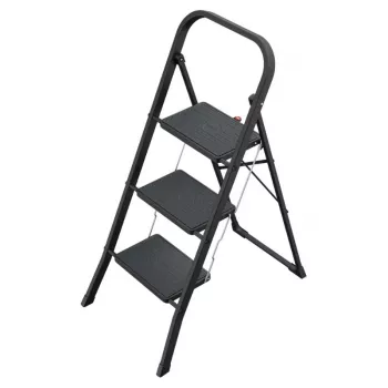 HAILO K44 StandardLine πτυσσόμενο σκαλοπάτι, 3 σκαλοπάτια, μπάρα ασφαλείας, μαύρο, 150 kg