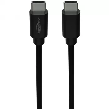 ANSMANN καλώδιο δεδομένων και φόρτισης USB-C σε USB-C, 1,2 m, 60W Power Delivery, μαύρο