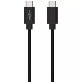 ANSMANN καλώδιο δεδομένων και φόρτισης USB-C σε USB-C, 1,2 m, 60W Power Delivery, μαύρο