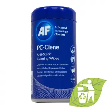 AF APCC100 ECO PC-Clene πανάκια καθαρισμού για χώρους εργασίας, 100 πανάκια, αντιστατικά, χωρίς αλκοόλη, χωρίς χνούδι
