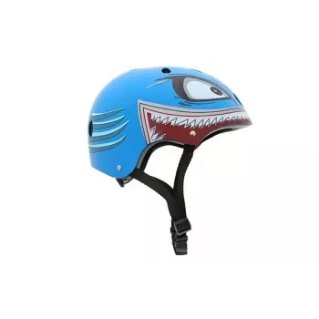 Hornit Shark παιδικό κράνος ποδηλάτου με φως LED, μπλε/γκρι, 48-53 cm