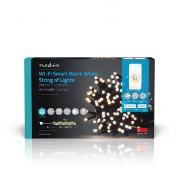 Nedis SmartLife Wi-Fi γιρλάντα LED θερμό λευκό 10 m 100 LEDs IP44 WIFILX01W100