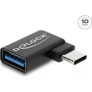 Delock USB 10 Gbps USB Type-C™ Βύσμα Αρσενικό σε USB Type-A Υποδοχή Θηλυκή Αντάπτορας, Αριστερά Γωνιακός