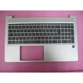 HP ProBook 450/455 G6/G7 Top Cover Assembly με γαλλικό πληκτρολόγιο AZERTY, χωρίς Smart Card Reader, Natural Silver