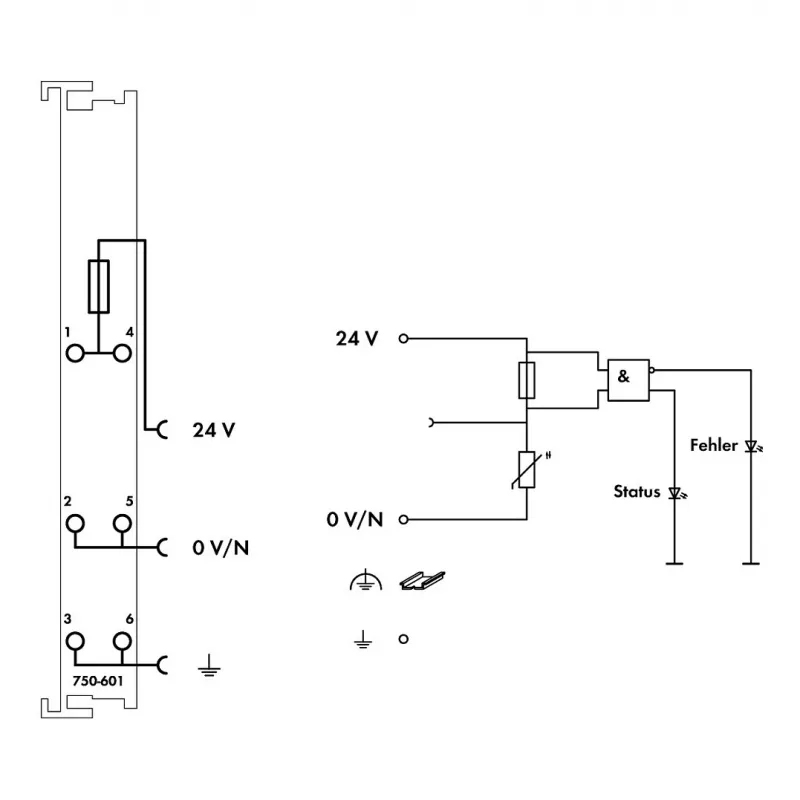 WAGO 750-601 μονάδα τροφοδοσίας δυναμικού 24 VDC