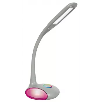 Activejet VENUS RGB γκρι LED επιτραπέζιο φωτιστικό με βάση που αλλάζει χρώμα και λειτουργία φόρτισης USB