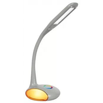 Activejet VENUS RGB γκρι LED επιτραπέζιο φωτιστικό με βάση που αλλάζει χρώμα και λειτουργία φόρτισης USB