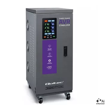 Qoltec 15kVA τριφασικός σταθεροποιητής τάσης σερβοκινητήρα AVR με οθόνη LCD, ακρίβεια ±3%, Expert Line
